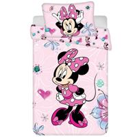 Disney Minnie Mouse peuterdekbedovertrek flowers - 100 x 135 cm - Katoen - roze - thumbnail