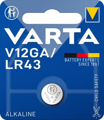 Varta knoopcel batterij dun v12ga/lr43