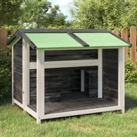 VidaXL Hondenhok 96x87x80,5 cm massief grenenhout grijs - thumbnail