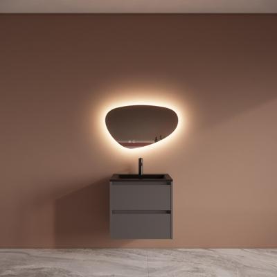 Badmeubelset BWS Riga Met Asia Wastafel Mat Zwart 60 cm Leigrijs Boss & Wessing