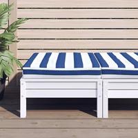 Palletkussen gestreept 60x60x8 cm oxford stof blauw en wit - thumbnail