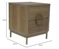 Nachtkastje DKD Home Decor Metaal MDF (50 x 35 x 60 cm) - thumbnail