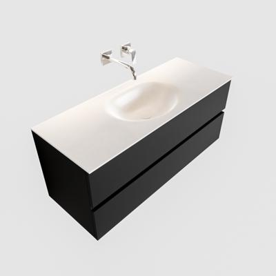 Badkamermeubel Solid Surface AQS Stockholm 120x45 cm Mat Zwart Urban Aqua Splash Badkamermeubel Solid Surface AQS Stockholm 120x45 cm Mat Zwart Urban Aqua Splash