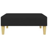 Slaapbank 2-zits met kussens en voetenbank stof zwart - thumbnail