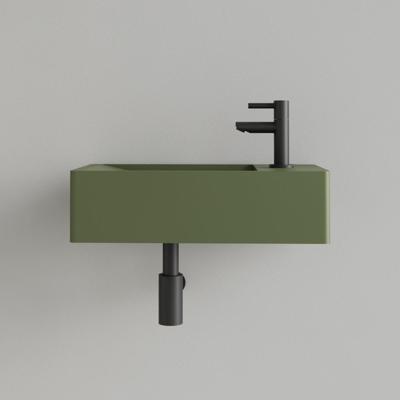 Fontein Gliss Design Freya Solid Marble 40x22x10 cm Met Kraangat Rechts Mat Olijf Groen Fontein Gliss Design Freya Solid Marble 40x22x10 cm Met Kraangat Rechts Mat Olijf Groen