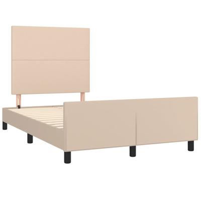Bedframe met hoofdbord kunstleer cappuccinokleurig 120x200 cm
