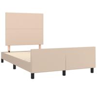 Bedframe met hoofdbord kunstleer cappuccinokleurig 120x200 cm - thumbnail