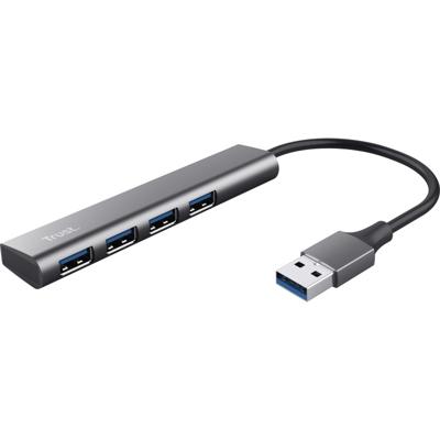 Trust Halyx-4-port 24947 USB-hub 1 + 4 poorten USB-A USB 3.2 Gen1 5 GBit/s Donkergrijs