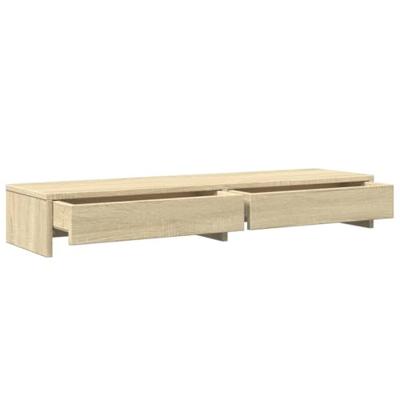 Monitorstandaard met lades 100x27x15 cm hout sonoma eikenkleur Monitorstandaard met lades 100x27x15 cm hout sonoma eikenkleur
