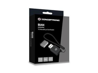 Conceptronic BIAN07B geheugenkaartlezer USB 3.2 Gen 1 (3.1 Gen 1) Type-A Zwart