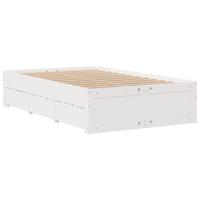Bedframe zonder matras met lades grenenhout wit 135x190 cm - thumbnail