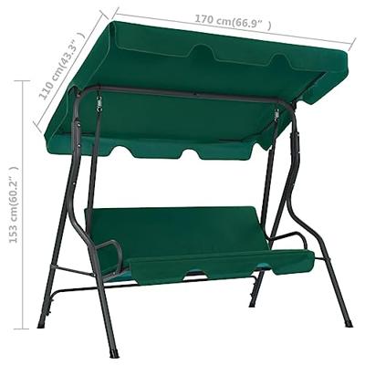 Schommelbank 170x110x153 cm stof groen