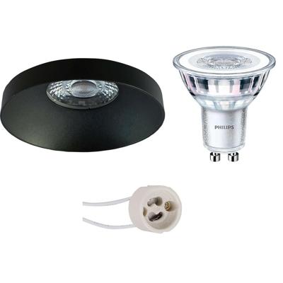 Philips LED Spot Set GU10 4W Dimbaar - Mat Zwart - Natuurlijk Wit