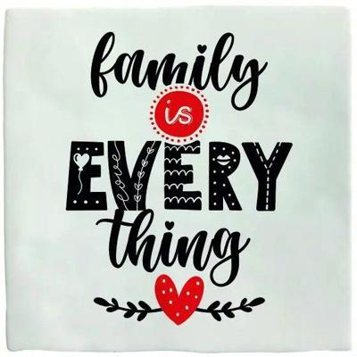 Plenty Gifts tegeltje keramiek family is everything 10x10cm wit