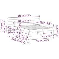 Bedframe met lade Wit Massief grenenhout en massief grenenhout - thumbnail