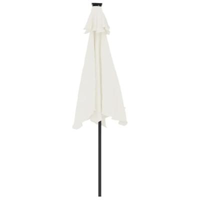 VidaXL Parasol met led's en stalen paal 225x225x212 cm wit