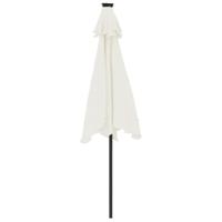 VidaXL Parasol met led&apos;s en stalen paal 225x225x212 cm wit - thumbnail