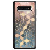 Samsung Galaxy S10 glazen hardcase - Cubes art - thumbnail