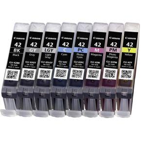 Canon Inktcartridge CLI-42 Origineel Combipack Zwart, Cyaan, Magenta, Geel, Foto cyaan, Foto magenta, Grijs 6384B010 Canon Inktcartridge CLI-42 Origineel Combipack Zwart, Cyaan, Magenta, Geel, Foto cyaan, Foto magenta, Grijs 6384B010