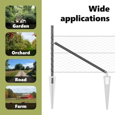 VidaXL Afrasteringspaal grijs 10 x 0,4 m (36 mm gaas) staal en pvc VidaXL Afrasteringspaal grijs 10 x 0,4 m (36 mm gaas) staal en pvc