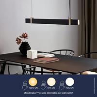 Hanglamp led verlichting boven bureau zwart goud &apos;Lilt&apos; l115cm - thumbnail