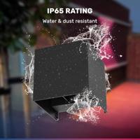 Kansas Smart Wandlamp LED Kubus - Wifi + Bluetooth - 6 Watt 560lm - Dimbaar - RGBWW - IP65 waterdicht - Up&Down lamp - Verstelbaar - Zwart - Google Home, Amazon Alexa en Siri - thumbnail