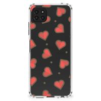 Samsung Galaxy A22 5G Doorzichtige Silicone Hoesje Hearts - thumbnail