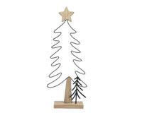 Decoratie Kerstboom 17.5x6x43.5 cm IJzerdraad/Hout - thumbnail