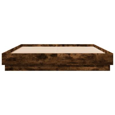 Bedframe met LED-verlichting gerookt eikenkleurig 140x200 cm