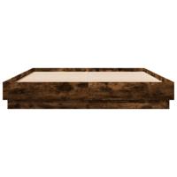 Bedframe met LED-verlichting gerookt eikenkleurig 140x200 cm - thumbnail