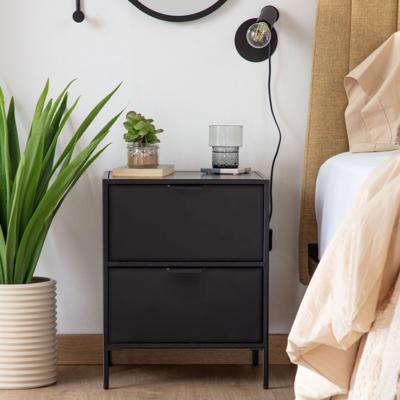 Kave Home Nachtkastje 'Shantay' Zwart metaal, 50 x 40cm