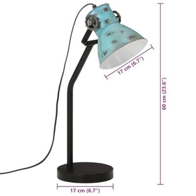 Bureaulamp 25 W E27 17x17x60 cm verweerd blauw - thumbnail