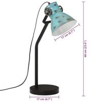 VidaXL Bureaulamp 25 w e27 17x17x60 cm verweerd blauw - thumbnail