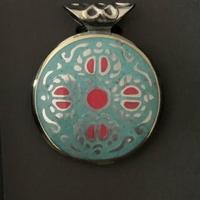 Tweezijdige Hanger Vishravajra/Ogen van Boeddha (Ø 3,2 cm) - thumbnail