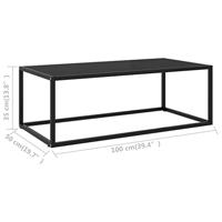 Salontafel met zwart glas 100x50x35 cm zwart - thumbnail