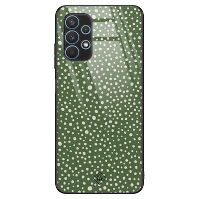 Samsung Galaxy A32 5G glazen hardcase - Green dots Samsung Galaxy A32 5G glazen hardcase - Green dots