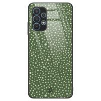 Samsung Galaxy A32 5G glazen hardcase - Green dots - thumbnail