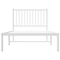 Bedframe met hoofdbord metaal wit 90x190 cm - thumbnail