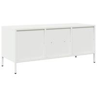 Tv-meubel 101,5x39x43,5 cm koudgewalst staal wit - thumbnail