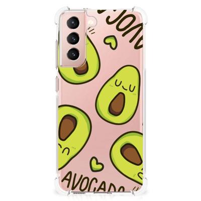 Samsung Galaxy S21 FE Stevig | Bumper Hoesje | Avocado Singing Samsung Galaxy S21 FE Stevig | Bumper Hoesje | Avocado Singing
