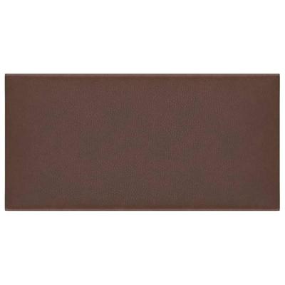VidaXL Wandpanelen 12 st 0,54 m² 30x15 cm kunstleer bruin