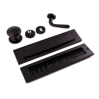 Hardbrass Voordeurset Pragma/Silvia compleet rechtswijzend SKG3 met kerntrekbeveiliging - puurzwart