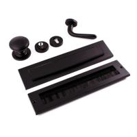 Hardbrass Voordeurset Pragma/Silvia compleet rechtswijzend SKG3 met kerntrekbeveiliging - puurzwart - thumbnail