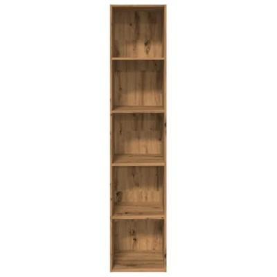 Boekenkast 40x30x189 cm bewerkt hout artisanaal eikenkleurig