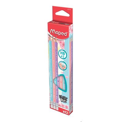 Maped potlood Black'Peps Pastel, met gum, kartonnen ophangetui met 12 stuks Maped potlood Black'Peps Pastel, met gum, kartonnen ophangetui met 12 stuks