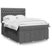 Boxspring met matras stof donkergrijs 160x200 cm - thumbnail