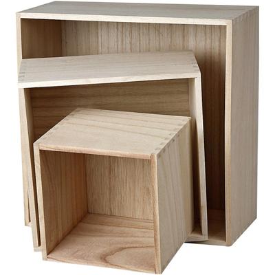Creativ Company Showdozen, vierkant, h: 15x15+21,5x21,5+28x28 cm, d: 12,5 cm, 3 stuk/ 1 set - thumbnail
