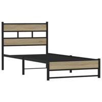 Bedframe zonder matras metaal sonoma eikenkleurig 100x190 cm - thumbnail