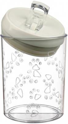 TRIXIE VOORRAADPOT KUNSTSTOF TRANSPARANT / WIT 1,5 LTR 17,5 CM