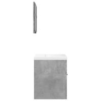 3-delige Badkamermeubelset bewerkt hout betongrijs - thumbnail
